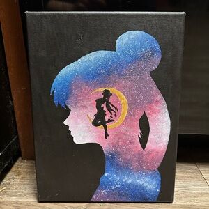 Hand painted Sailor Moon Usagi anime cosplay painting art canvas kawaii